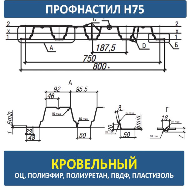 Профнастил Н75