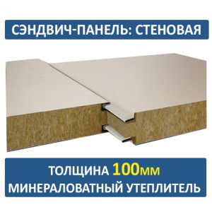 Стеновая сэндвич-панель 100 мм минвата